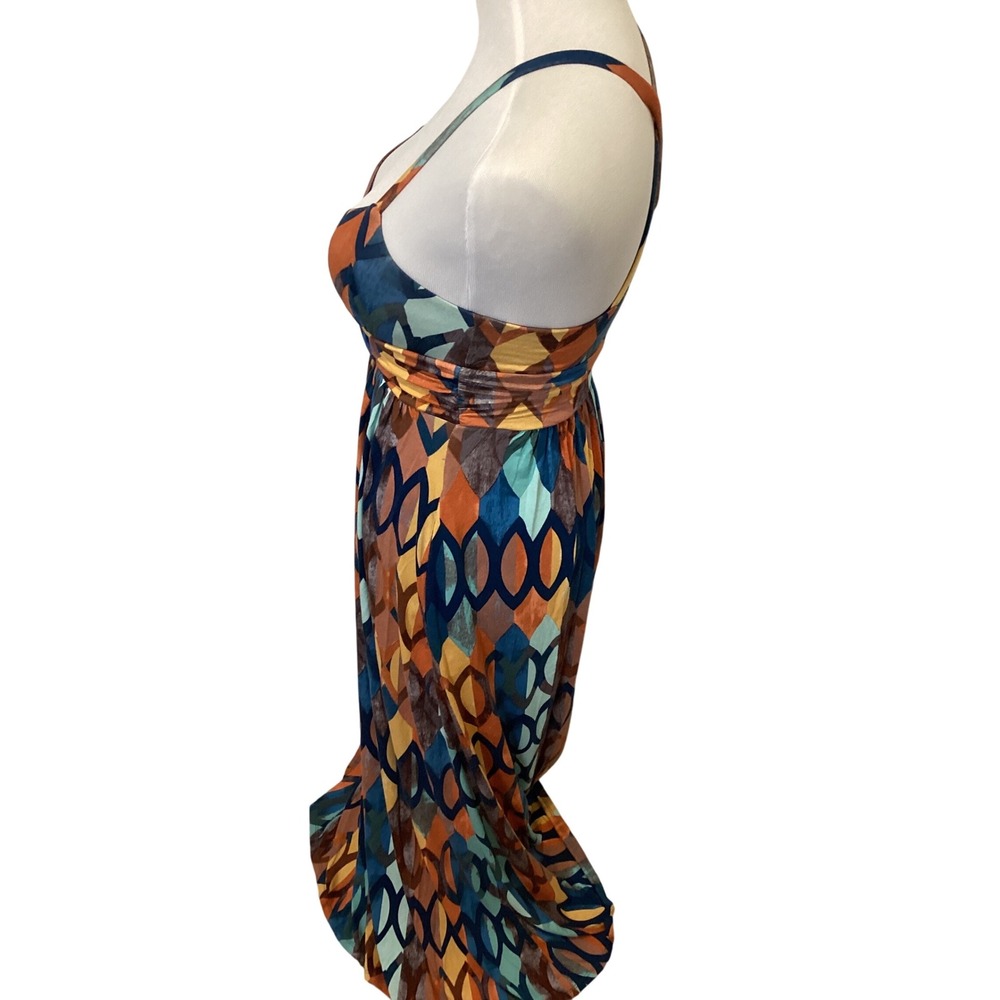 Maeve Anthropologie Geometric Print Halter Maxi Dress Women XXS Petite - Picture 3 of 6